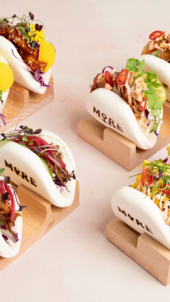 Bao buns in branded holders