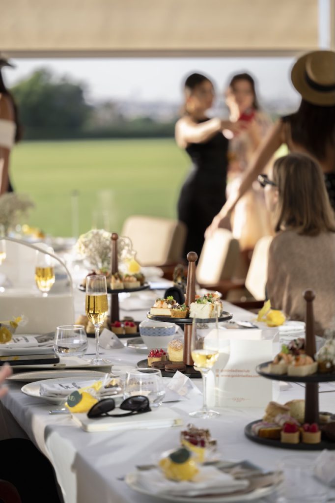 Afternoon tea at a polo club